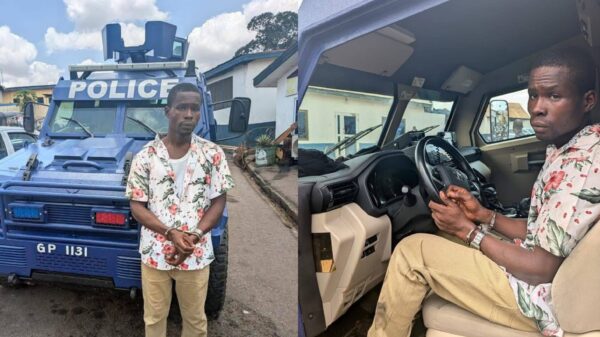 Ghanaian man arrested after attempting to drive off with police armoured vehicle