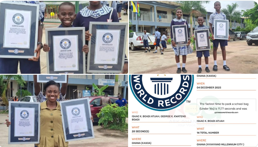 Kasoa schoolchildren receive Guinness World Record citations after breaking 3 global records
