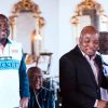 Ibrahim Mahama and Samuel Okudzeto Ablakwa address the Black Stars during a visit to Ghana's World Cup training camp ahead of the Croatia match