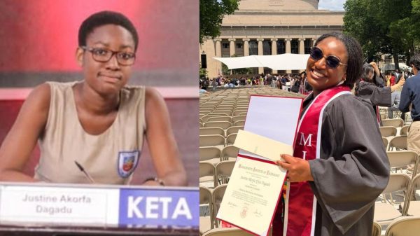 NSMQ Star Akorfa Dagadu Named Most Outstanding Chemical Engineering Student as She Graduates from MIT