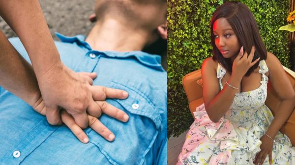 Emergency CPR chest compressions and AED use during cardiac arrest response in Ghana