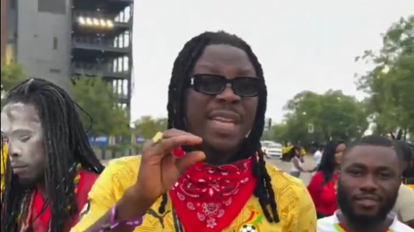 Stonebwoy reacts to Ghana's 2-1 defeat to Croatia after the Black Stars qualified for the World Cup Round of 32
