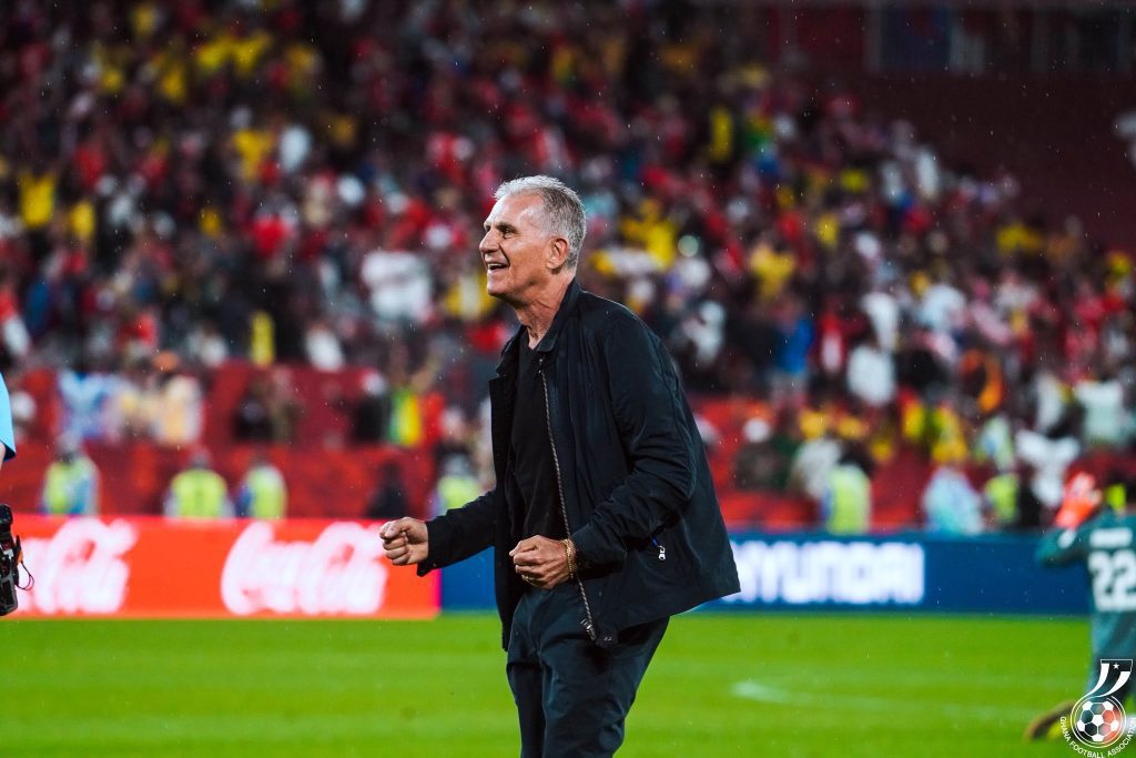 Black Stars coach Carlos Queiroz during Ghana's 2026 FIFA World Cup campaign as resignation speculation grows.