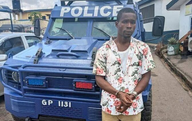 A Ghana Police Service armoured vehicle linked to an attempted theft case in Nkawie, Ashanti Region.