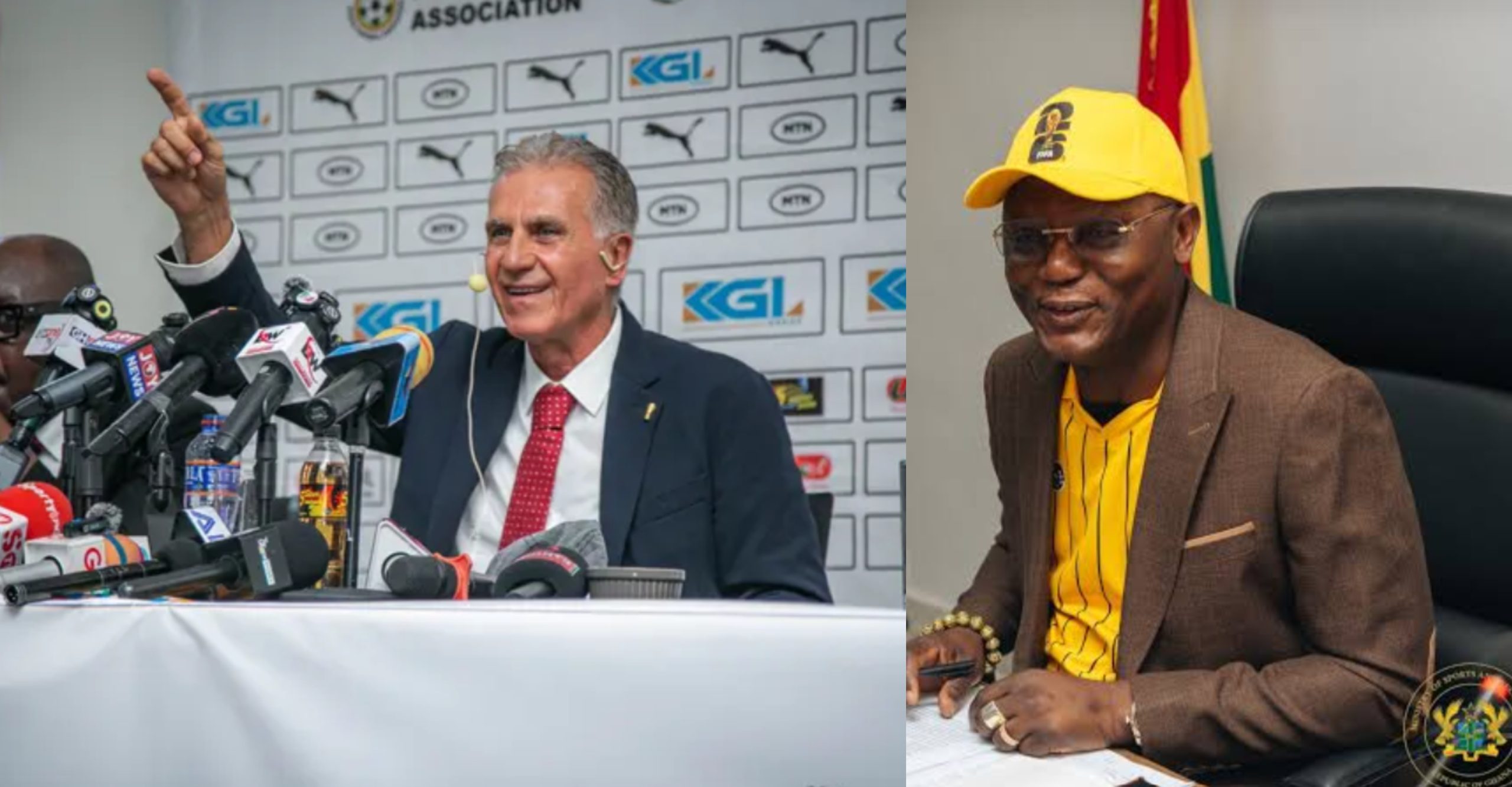 Sports Minister Kofi Adams speaking about Black Stars coach Carlos Queiroz salary