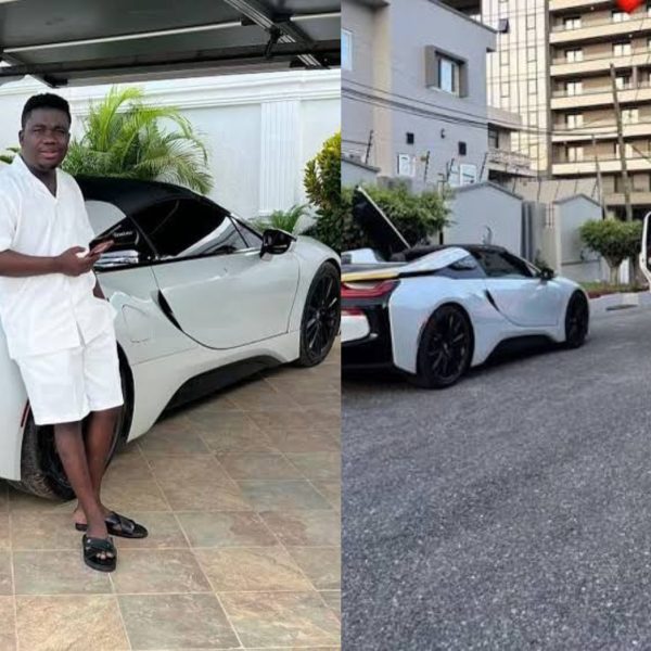 Abu Trica with luxury vehicles allegedly seized by US authorities during an investigation into an alleged $8m romance scam.