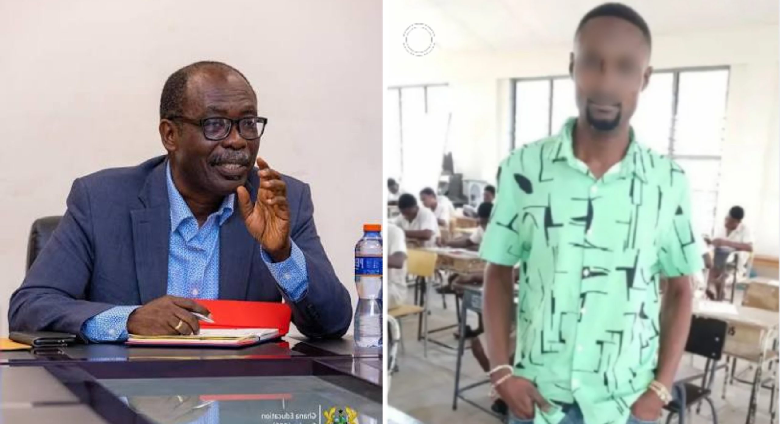 Professor Ernest Kofi Davis addressing the media on the suspension of a Bole SHS teacher accused of alleged sexual misconduct.