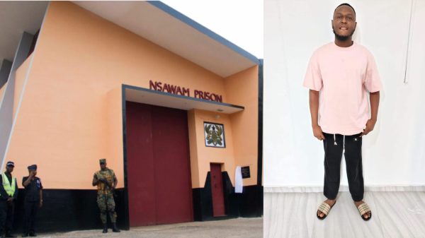 Eric Afoakwa after his arrest by the Ghana Police Service following seven years in hiding after his 2019 conviction.