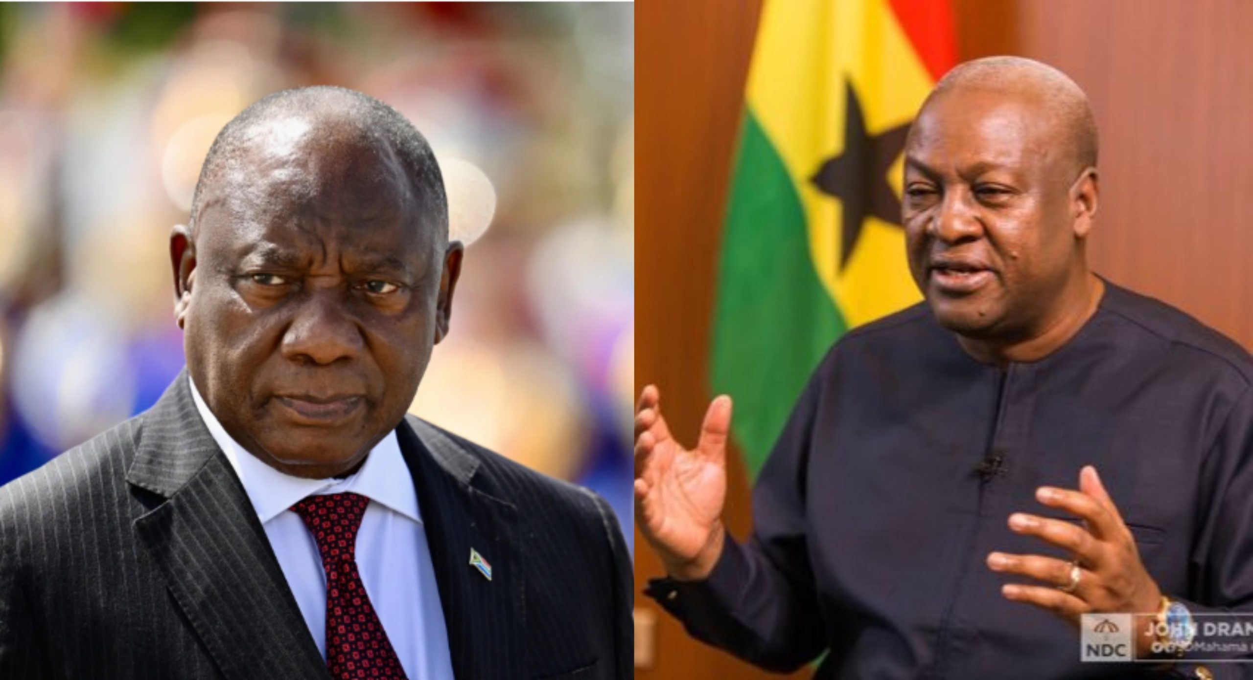South Africa's Cyril Ramaphosa and Ghana's President John Dramani Mahama
