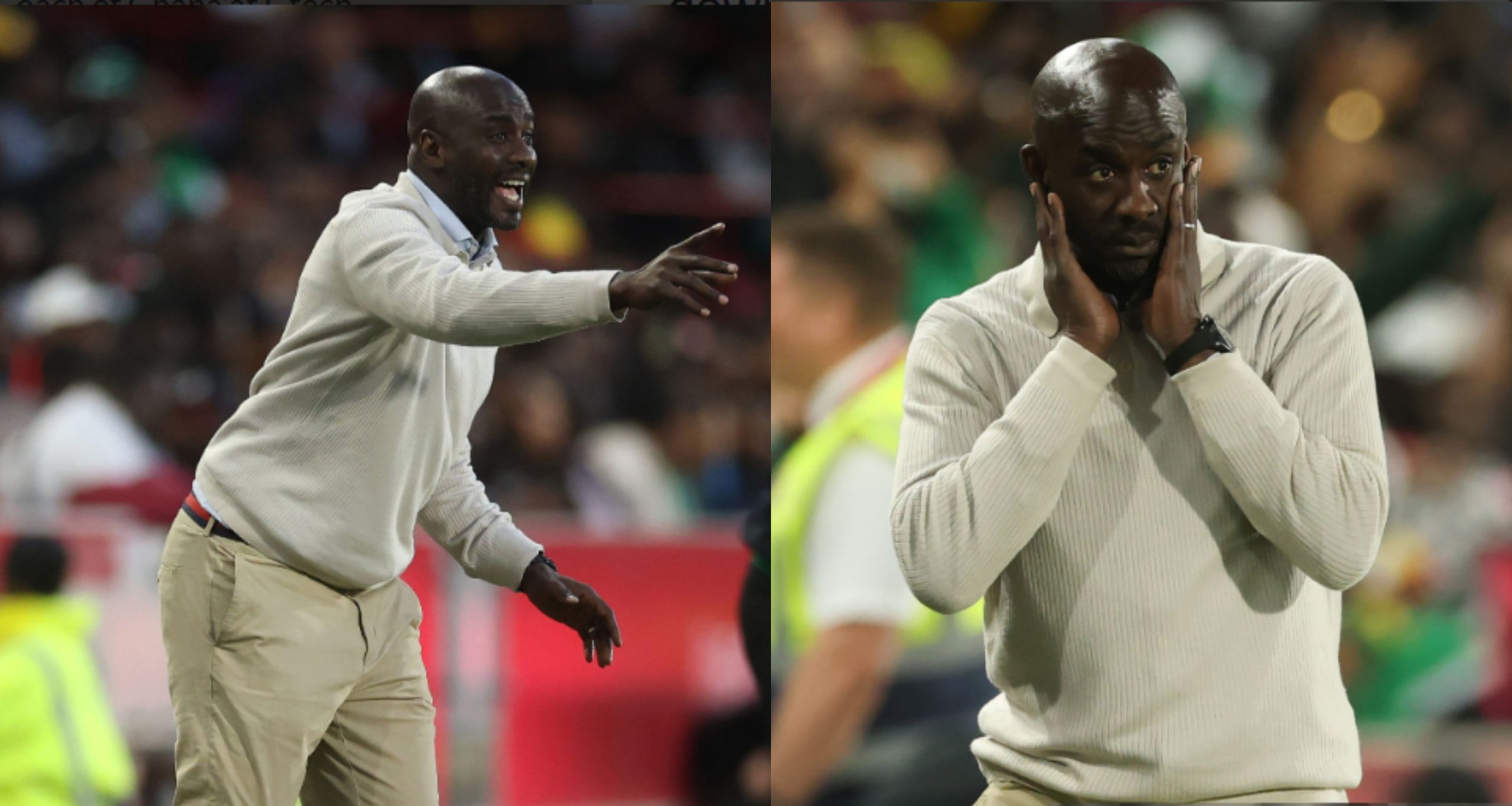 Former Black Stars coach Otto Addo gestures from the touchline during Ghana's international friendly against Germany before his dismissal.